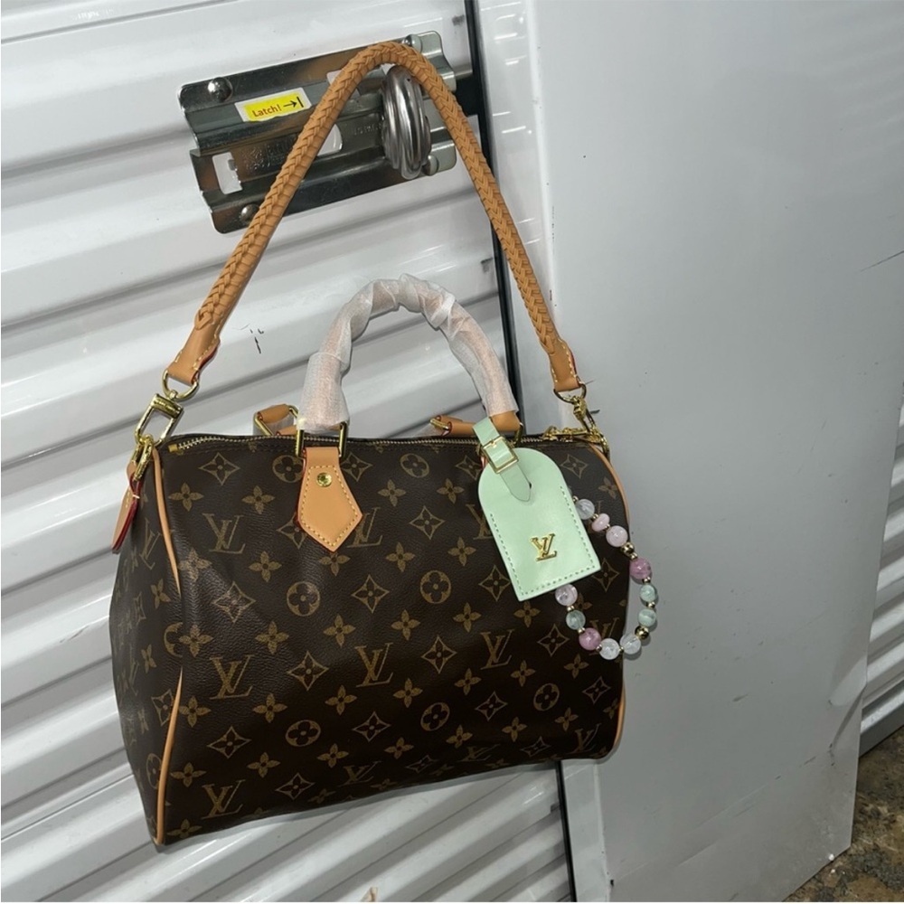 Stylish Brown Monogram Satchel